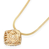 14k Yellow Gold 0.50tcw Diamond Pillow Pendant Necklace