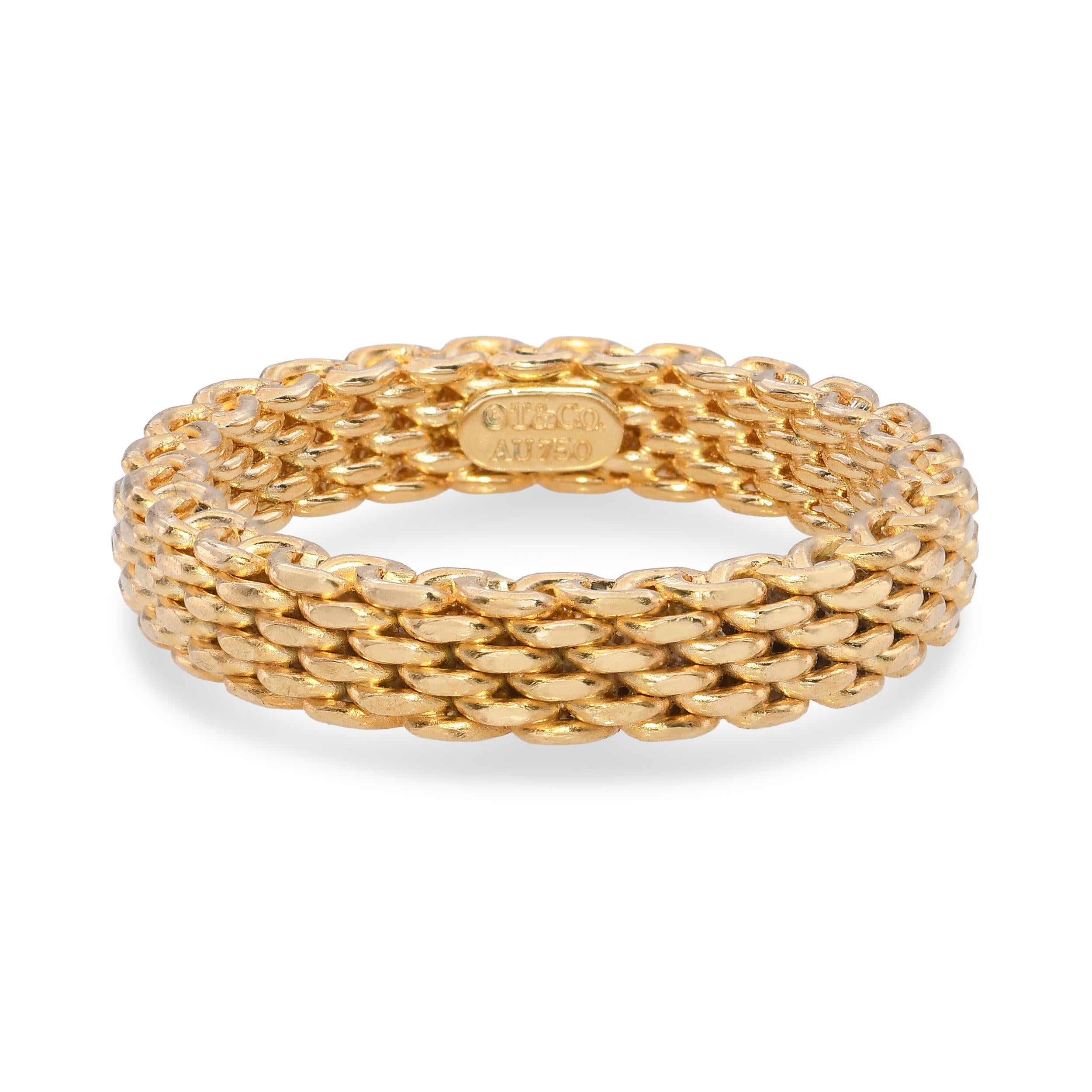 Tiffany & Co. 18k Yellow Gold Somerset Mesh Band Ring