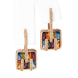 Bellari 14k Rose Gold Multi-Gemstone and Diamond Earrings