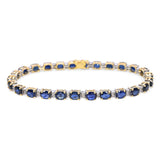 14k Two Tone Gold 12.48tcw Sapphire and Diamond Tennis Bracelet