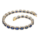 14k Two Tone Gold 12.48tcw Sapphire and Diamond Tennis Bracelet