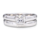 Tiffany & Co Platinum Lucida .51ct Diamond Engagement Ring & Wedding Band Set
