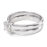 Tiffany & Co Platinum Lucida .51ct Diamond Engagement Ring & Wedding Band Set