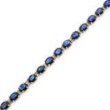 14k Two Tone Gold 12.48tcw Sapphire and Diamond Tennis Bracelet