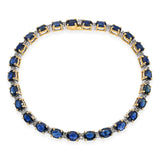 14k Two Tone Gold 12.48tcw Sapphire and Diamond Tennis Bracelet