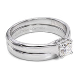 Tiffany & Co Platinum Lucida .51ct Diamond Engagement Ring & Wedding Band Set