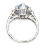 Vintage 18k White Gold Star 1.80ct Star Sapphire and Diamond Ring