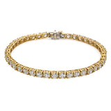 Vintage 18k Yellow Gold 8.4tcw H SI Diamond Tennis Bracelet