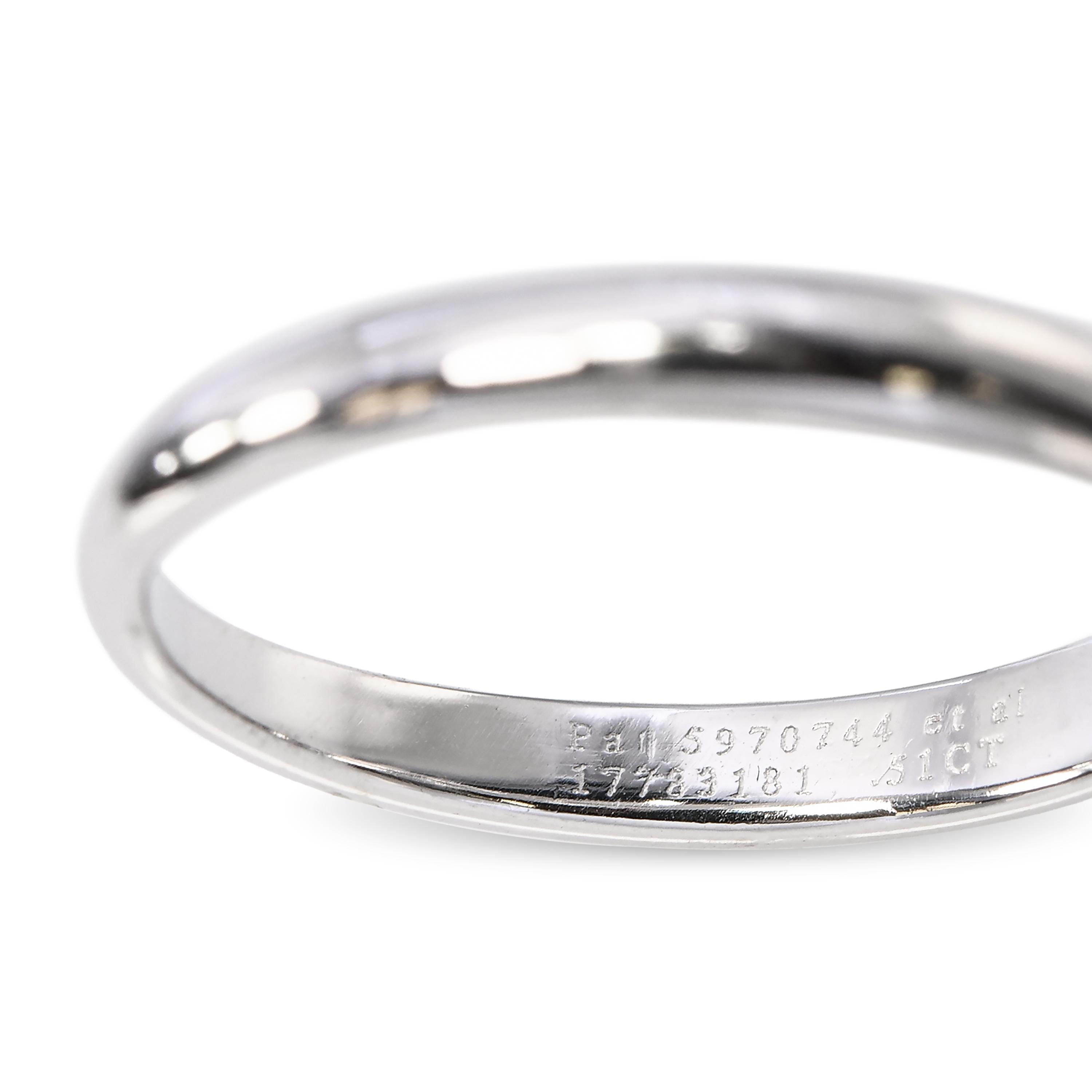 Tiffany & Co Platinum Lucida .51ct Diamond Engagement Ring & Wedding Band Set