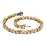 Vintage 18k Yellow Gold 8.4tcw H SI Diamond Tennis Bracelet