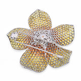 18k White Gold En Tremblant Fancy Sapphire and Diamond Brooch