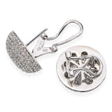 14k White Gold Diamond Pave Dome Earrings
