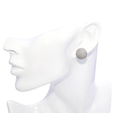 14k White Gold Diamond Pave Dome Earrings