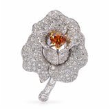 18k White Gold 6.04tcw Fancy Diamond Tulip Flower Brooch