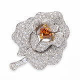 18k White Gold 6.04tcw Fancy Diamond Tulip Flower Brooch