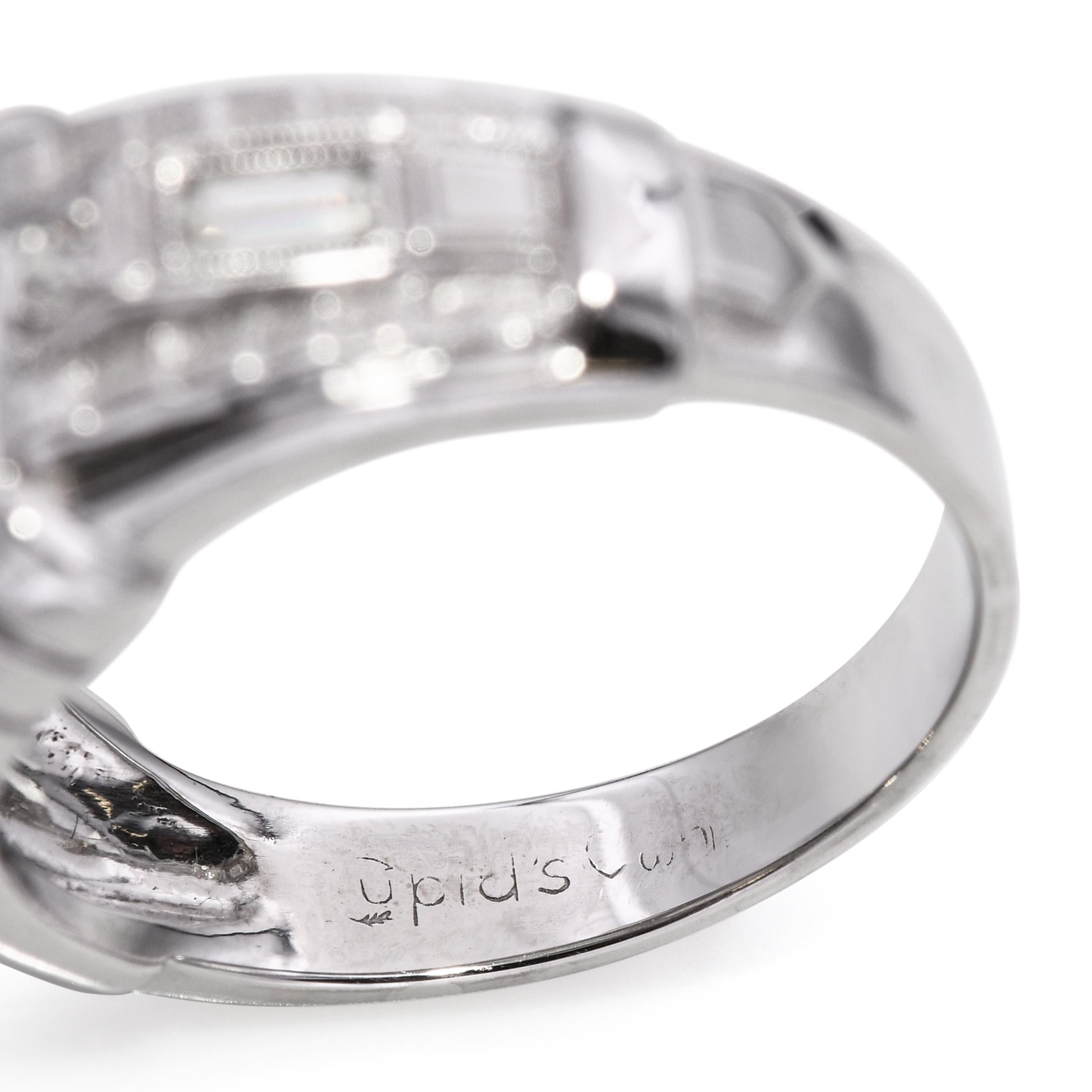 Vintage Art Deco 17k White Gold Old Euro Cut 1.01tcw H Si1 Diamond Ring