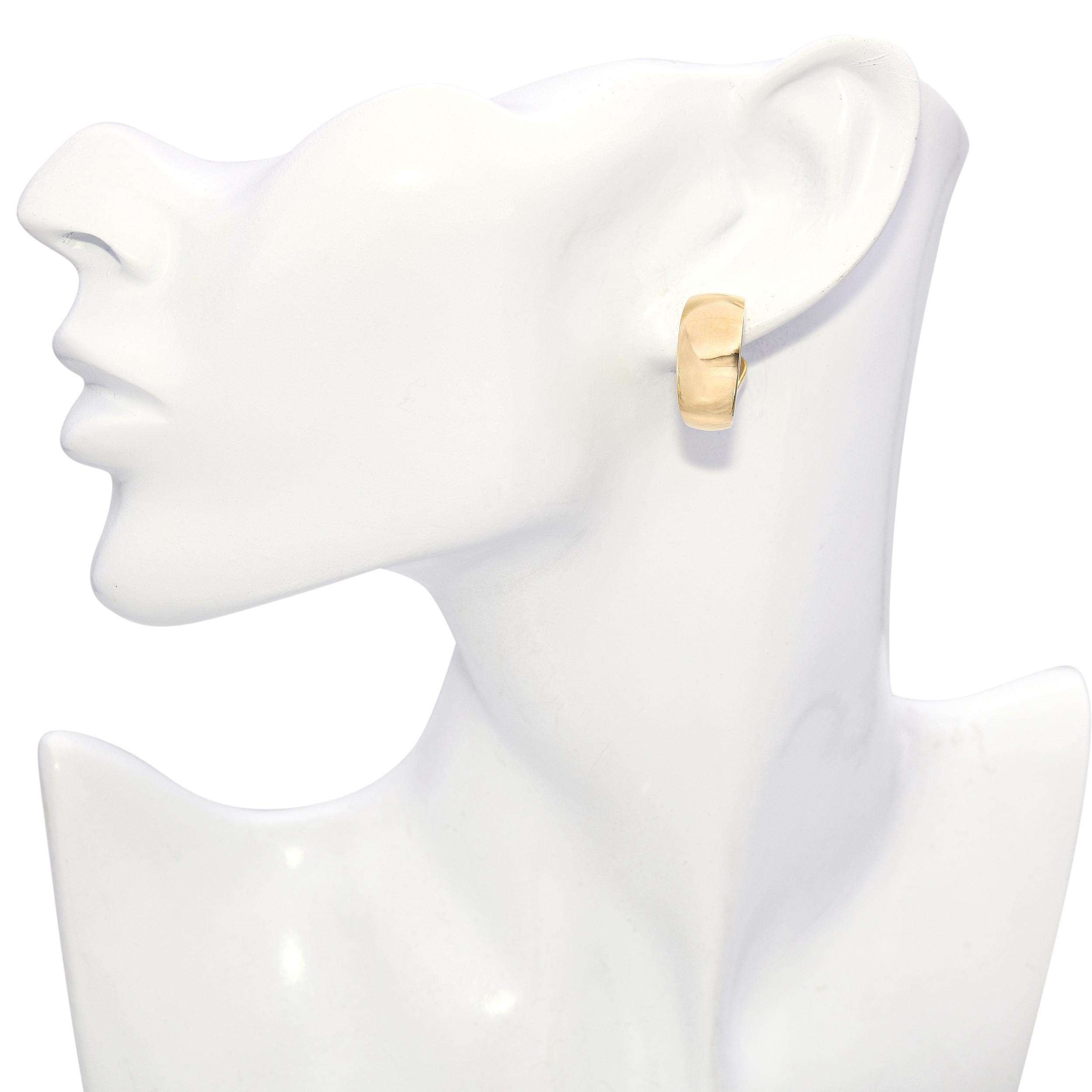 Vintage Mauboussin Paris 18k Yellow Gold Hoop Earrings