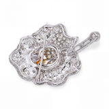 18k White Gold 6.04tcw Fancy Diamond Tulip Flower Brooch