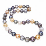 Vintage 14k Gold Graduated Multicolor South Sea Pearl Strand Necklace