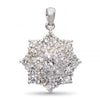 Vintage Platinum 0.77tcw Diamond Snowflake Cluster Pendant