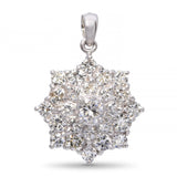 Vintage Platinum 0.77tcw Diamond Snowflake Cluster Pendant