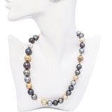 Vintage 14k Gold Graduated Multicolor South Sea Pearl Strand Necklace