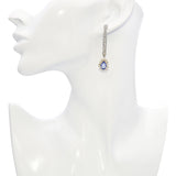 14k Yellow & White Gold Tanzanite Diamond Dangle Earrings