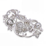 Large Platinum Pearl and 3.06ctw Diamond Floral Brooch