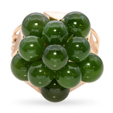 Vintage Yellow Gold Green Jade Cluster Ring