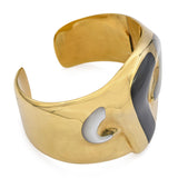 Rare Tiffany & Co Elsa Peretti 18k Yellow Gold Onyx and Mother Of Pearl Cuff