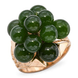 Vintage Yellow Gold Green Jade Cluster Ring