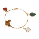 Van Cleef and Arpels 18k Yellow Gold  Lucky Alhambra Charm Bracelet