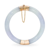 14k Yellow Gold GIA Graded Type A Jadeite Jade Hinged Bracelet
