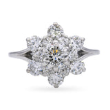 Vintage White Gold 1.52tcw H Si Diamond Ring