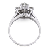 Vintage White Gold 1.52tcw H Si Diamond Ring