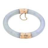 14k Yellow Gold GIA Graded Type A Jadeite Jade Hinged Bracelet