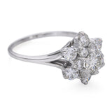 Vintage White Gold 1.52tcw H Si Diamond Ring