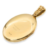 Faberge by Victor Mayer 18k Yellow Gold Fleur Di Lis Guilloche Enamel Locket