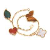 Van Cleef and Arpels 18k Yellow Gold  Lucky Alhambra Charm Bracelet