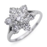 Vintage White Gold 1.52tcw H Si Diamond Ring