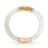 Vintage 14k Yellow Gold GIA Graded Type A Green Jadeite Jade Hinge Bracelet