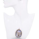 Antique Victorian Yellow Gold Pearl and Guilloche Enamel Keepsake Brooch
