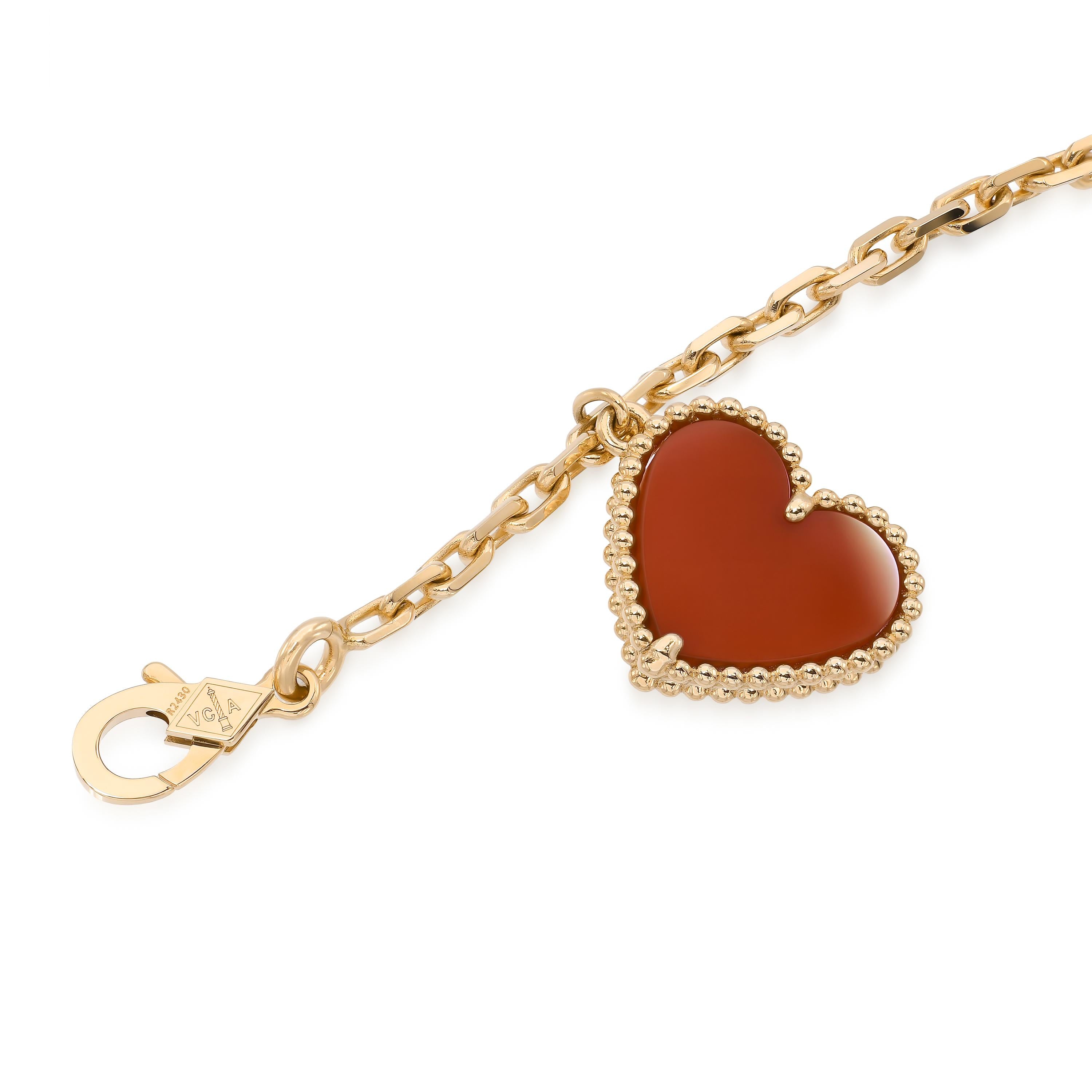 Van Cleef and Arpels 18k Yellow Gold  Lucky Alhambra Charm Bracelet
