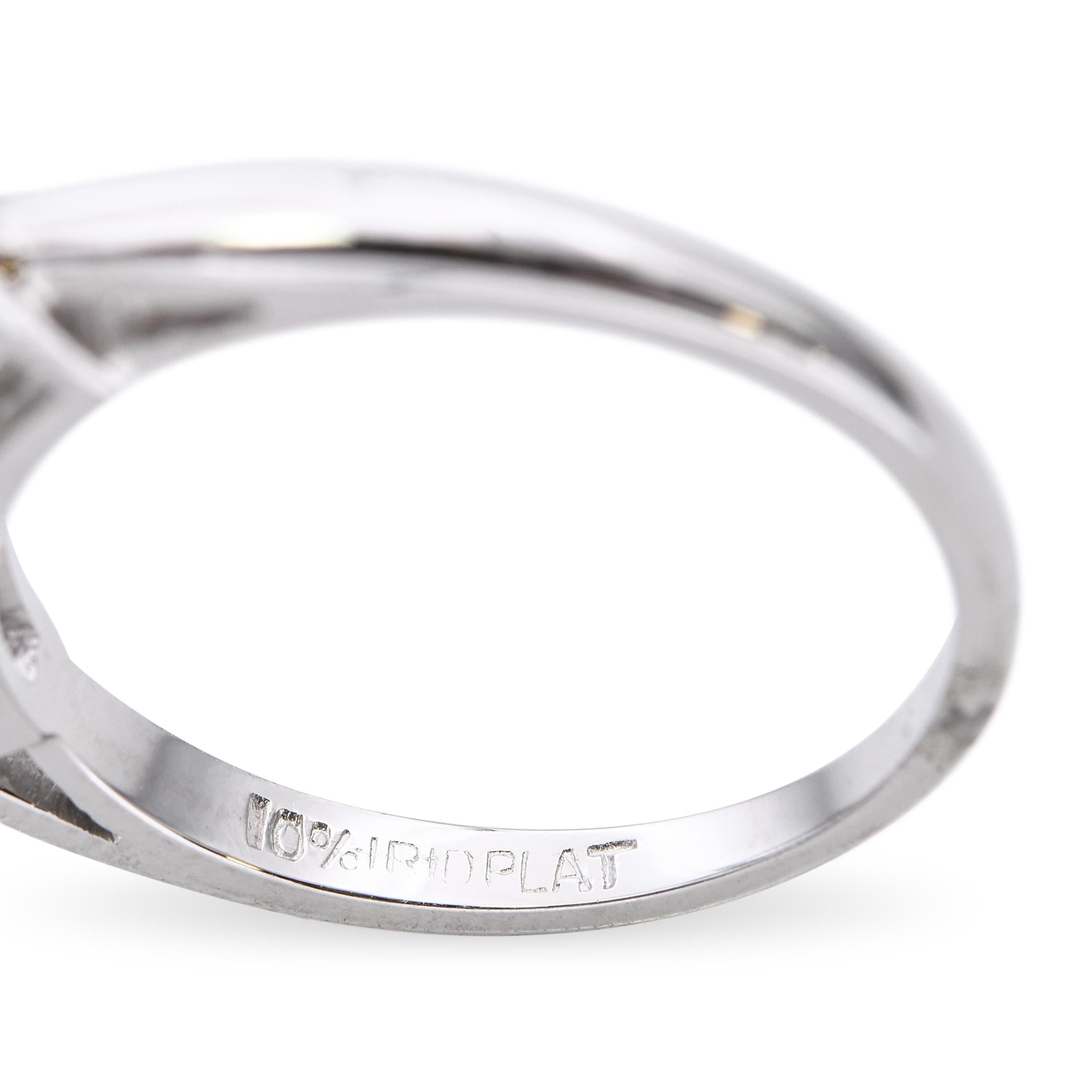 Vintage Platinum 1.52tcw Marquise & Tapered Baguette Diamond Engagement Ring