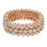 18k Rose Gold 3.15tcw Diamond Three Row Eternity Band