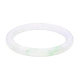 GIA Graded Jadeite Jade Variegated Green and White Bangle Bracelet