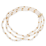 Mikimoto 18k Yellow Gold Multi Strand Gold Bead Pearl Necklace