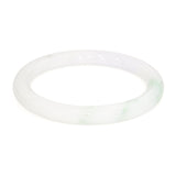 GIA Graded Jadeite Jade Variegated Green and White Bangle Bracelet