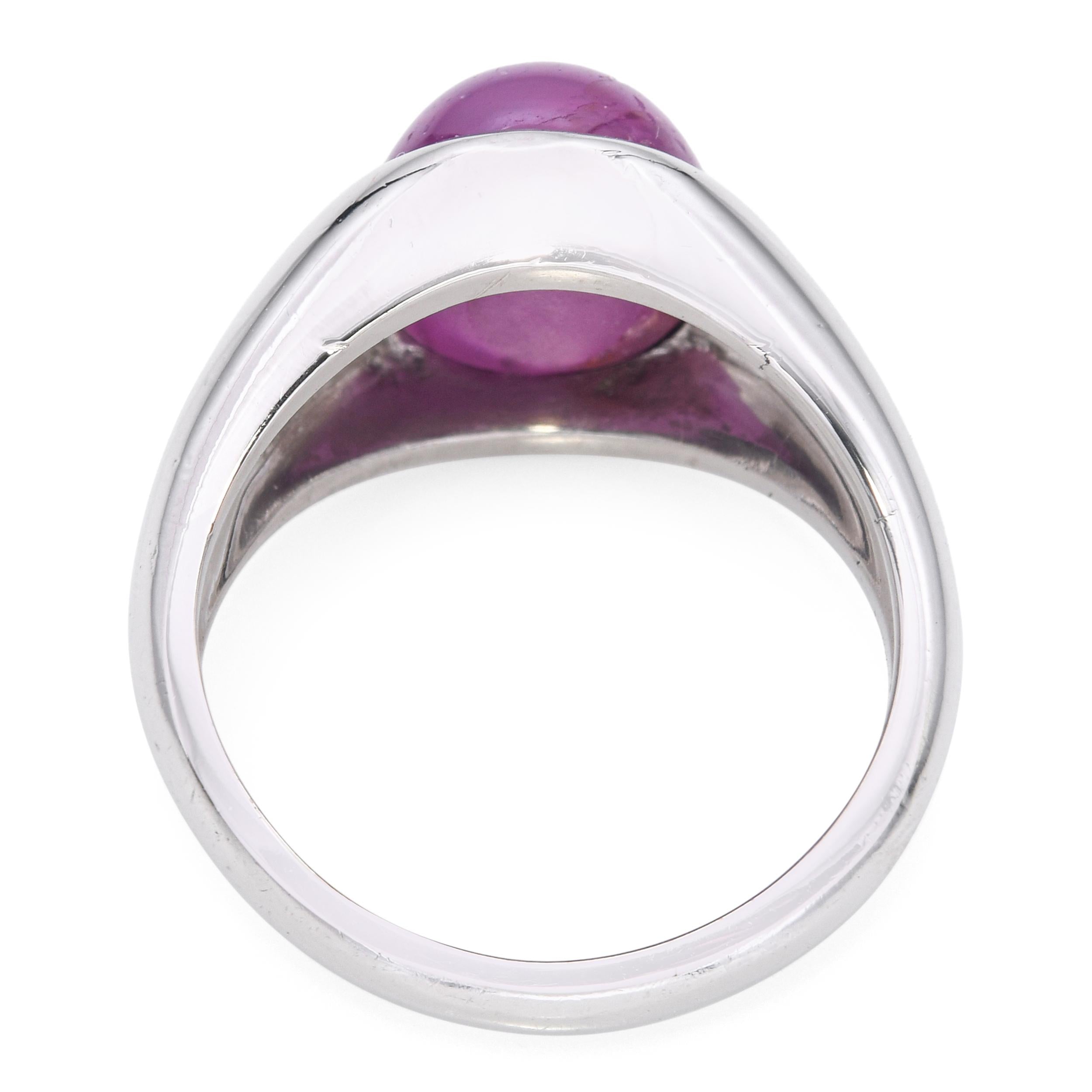 Vintage Platinum 6.27ct Star Ruby Dome Ring