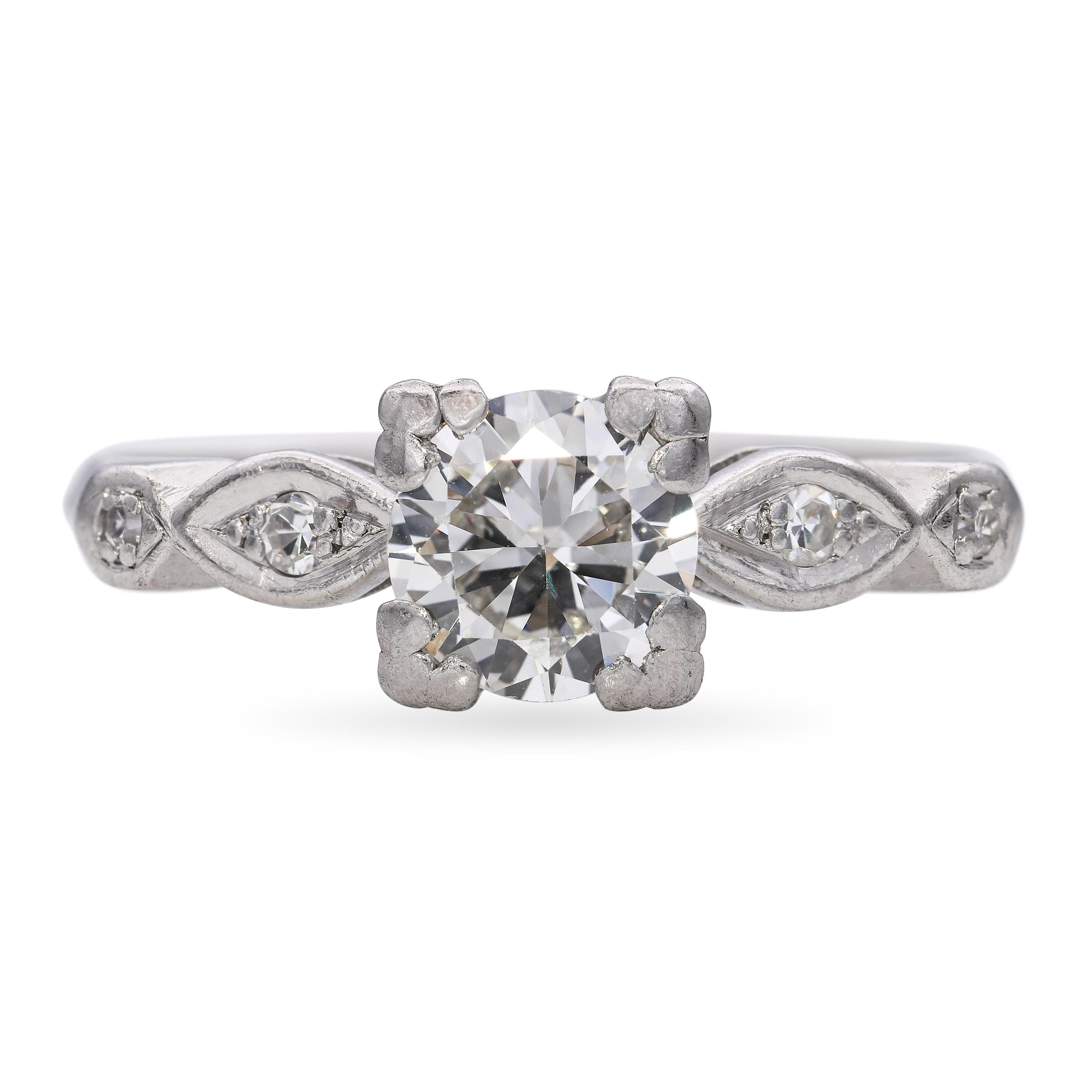 Vintage Platinum 0.90tcw Diamond Engagement Ring – Blue Ribbon Rarities